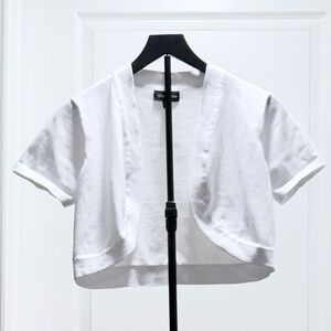 Nina Leonard White Crop Top